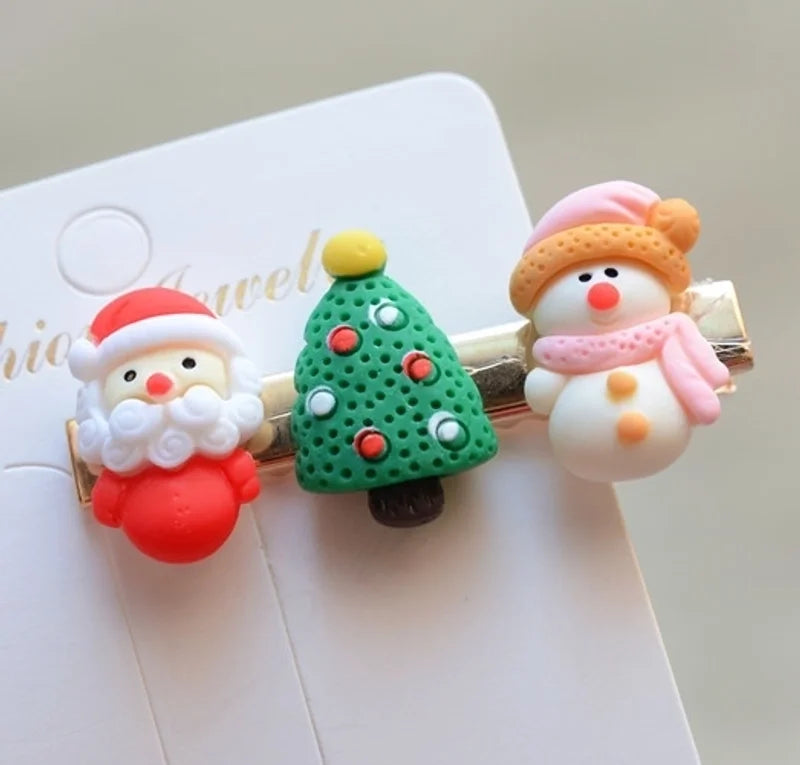 Santa/Tree & Snowman Hair Slide