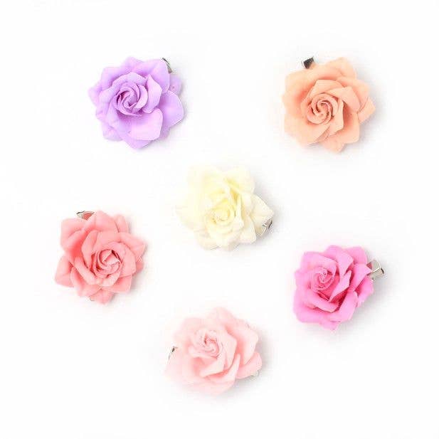 Small Fabric Rose Clip
