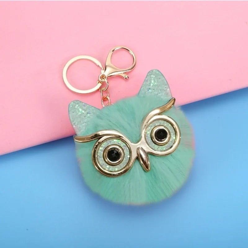 Green Owl Plush Keychain
