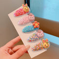 5x Set of Sequinned Themed Hair Clips