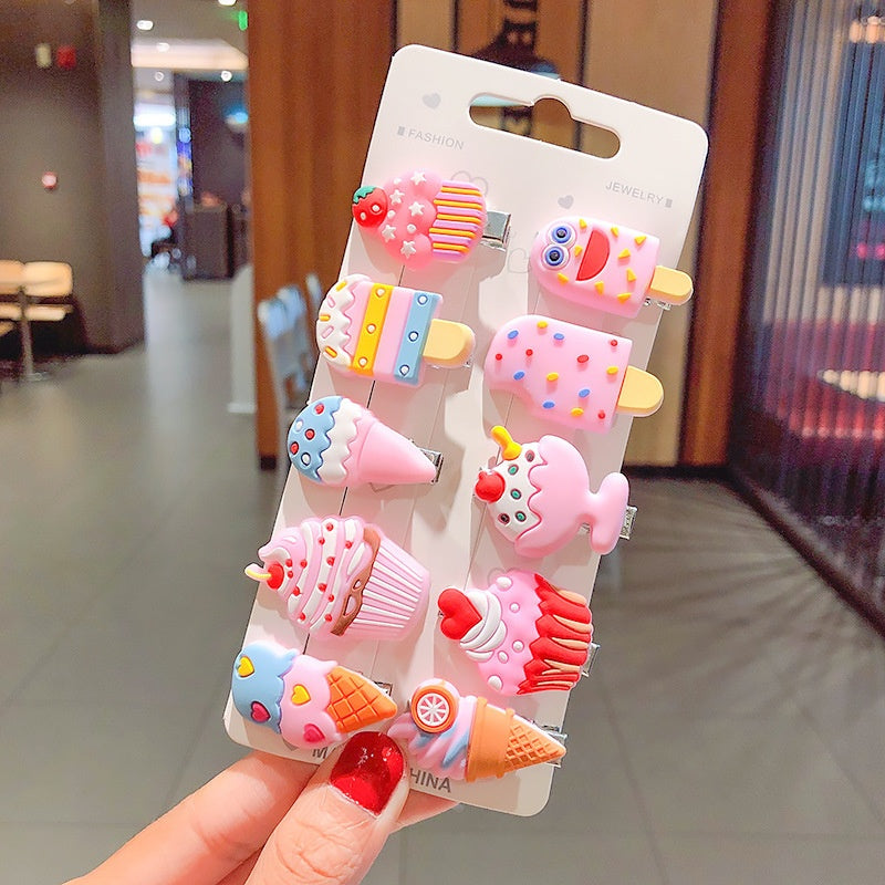 10 Piece Ice-Cream Hair Clips