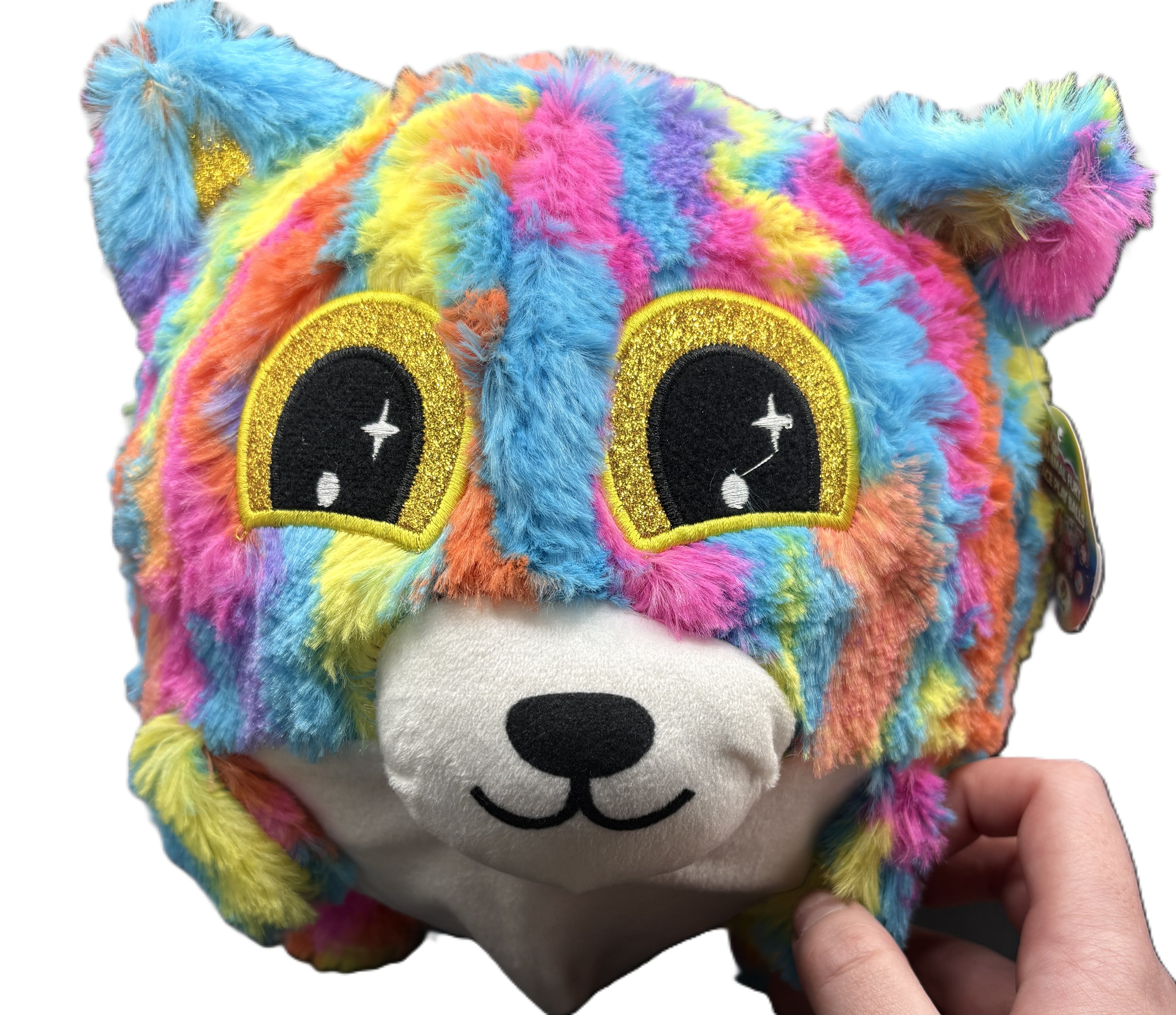 Rainbow Striped Teddy Ball