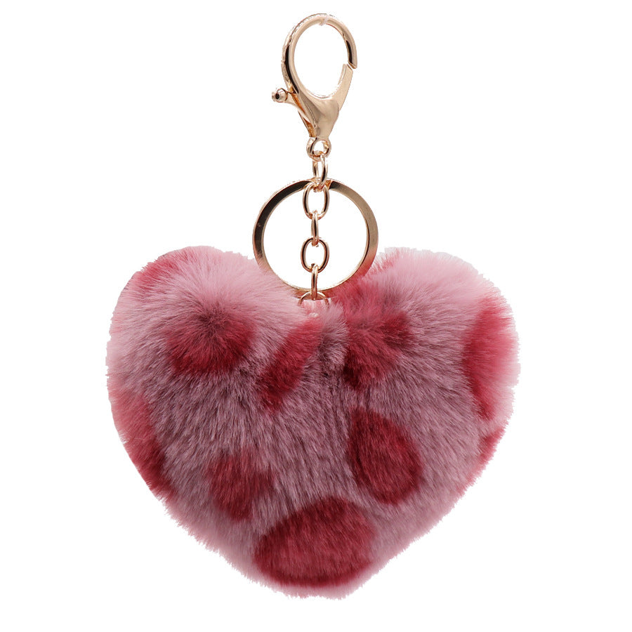Plush Heart Shaped Keyrings