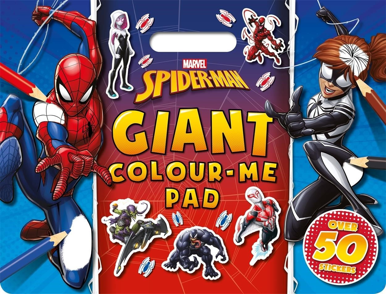 Spider-Man Giant Colour Me Pad | Colouring & Sticker Pad with 50+ Stickers