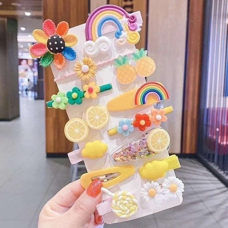 Yellow Themed 14 Piece Hair Clip Set