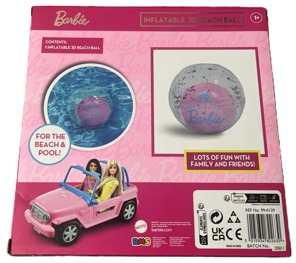 Barbie Inflatable 3D Beach Ball with Confetti