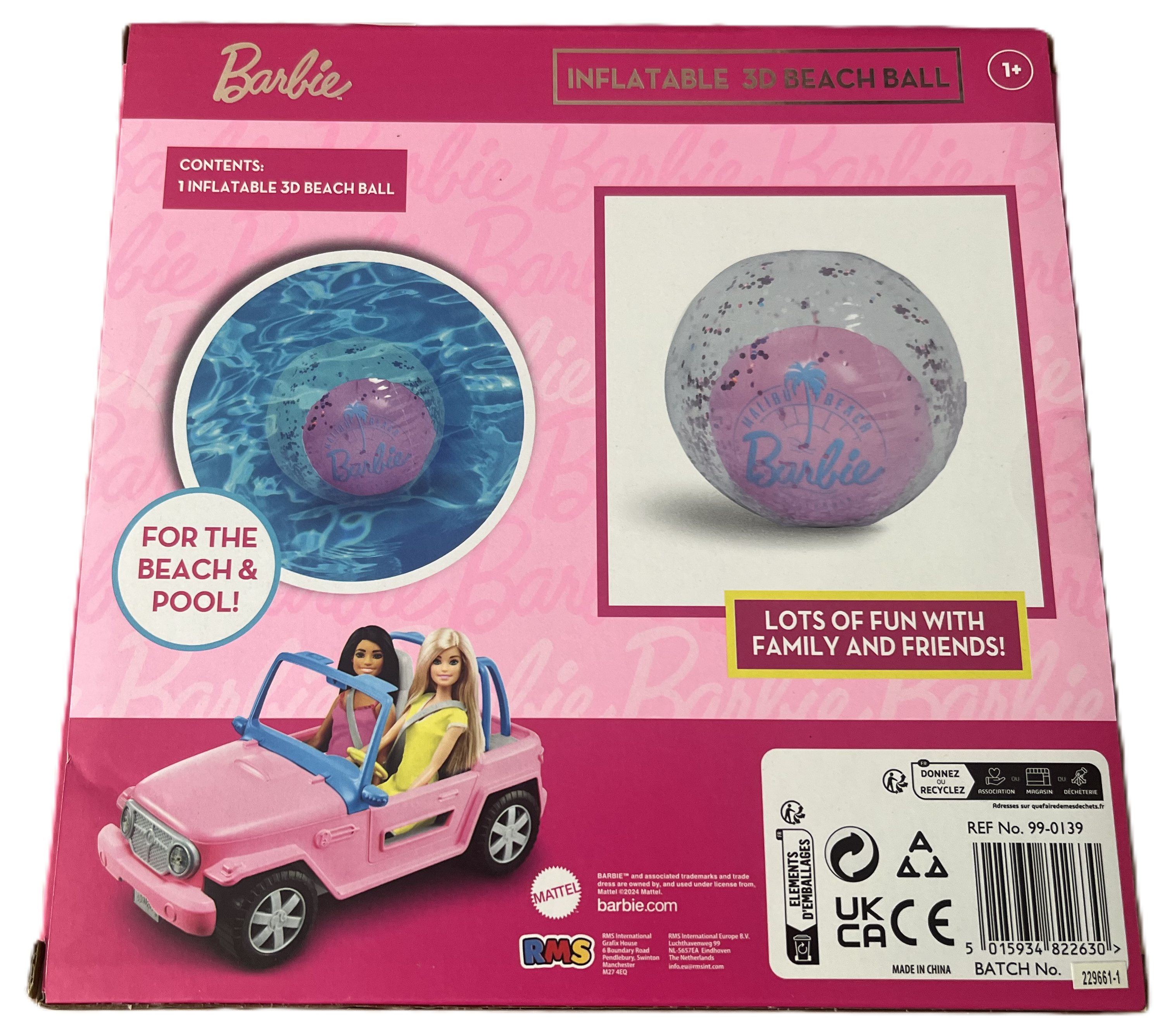 Barbie Inflatable 3D Beach Ball with Confetti