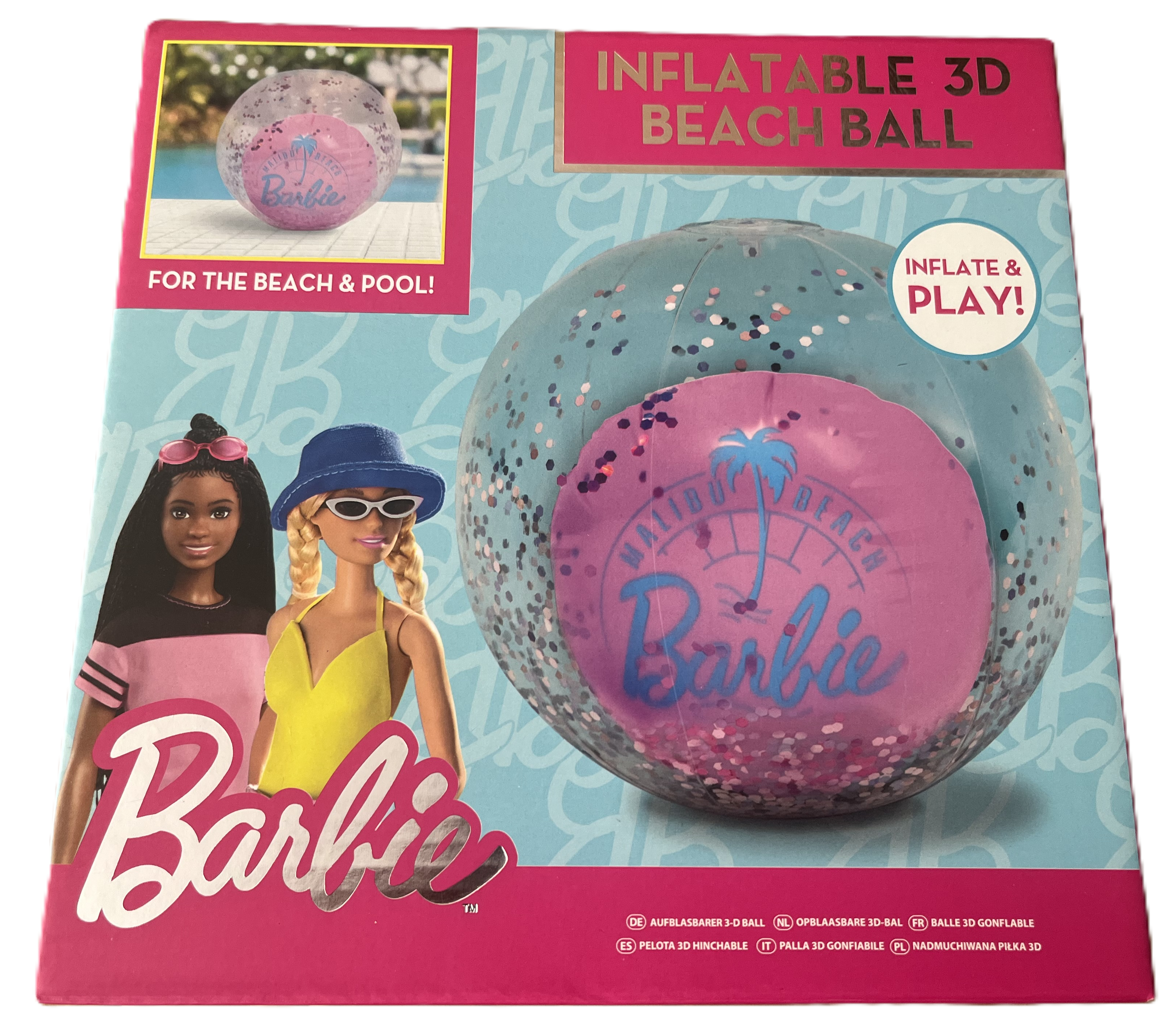 Barbie Inflatable 3D Beach Ball with Confetti