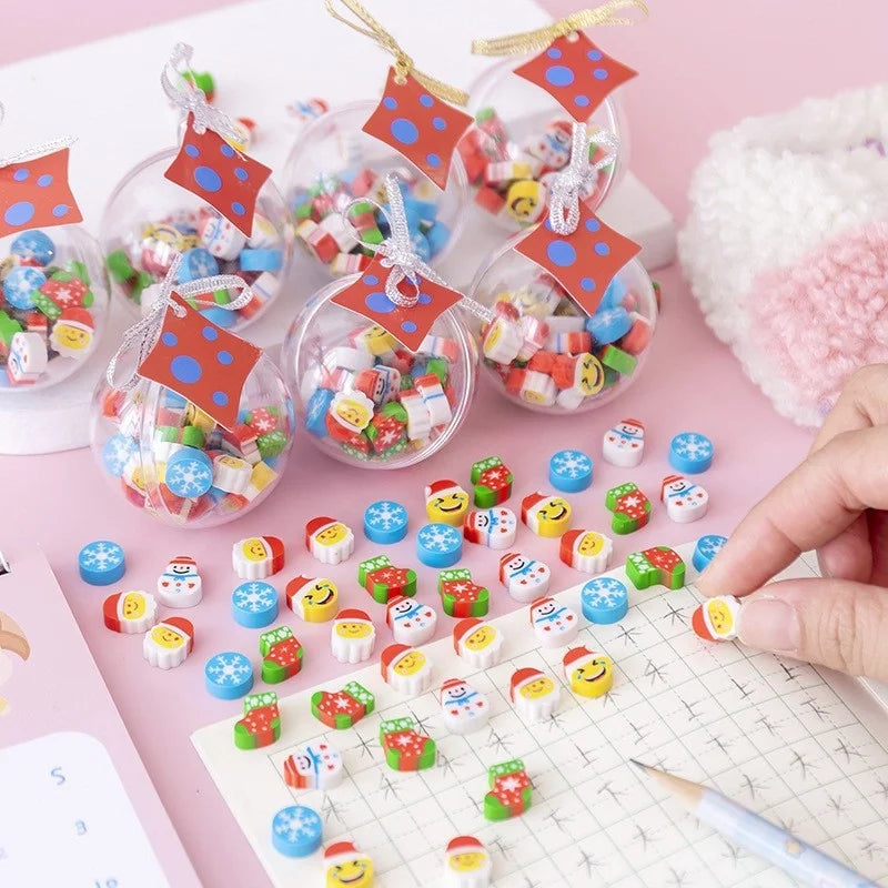 Bauble Christmas Eraser Set