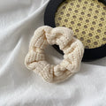 Beige Knit Scrunchie