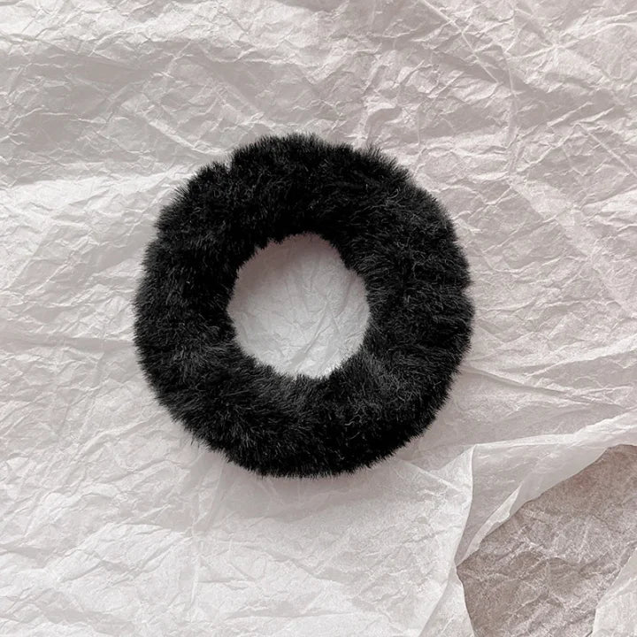 Black Plush Hair Tie