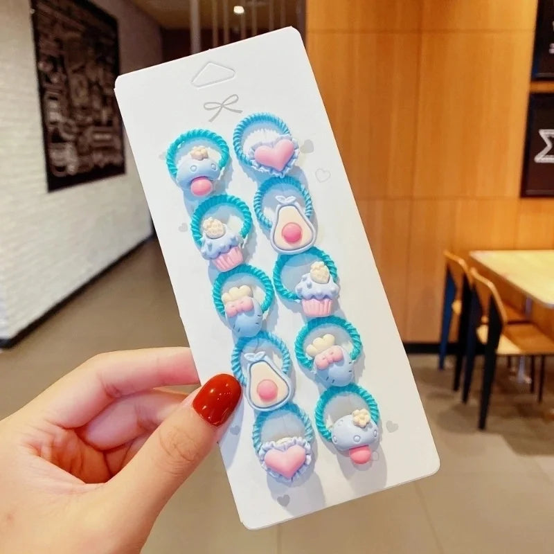 Blue 10 Piece Hair Tie Set