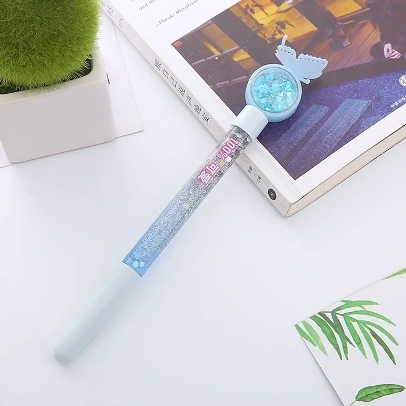 Blue Butterfly Sequin Pen