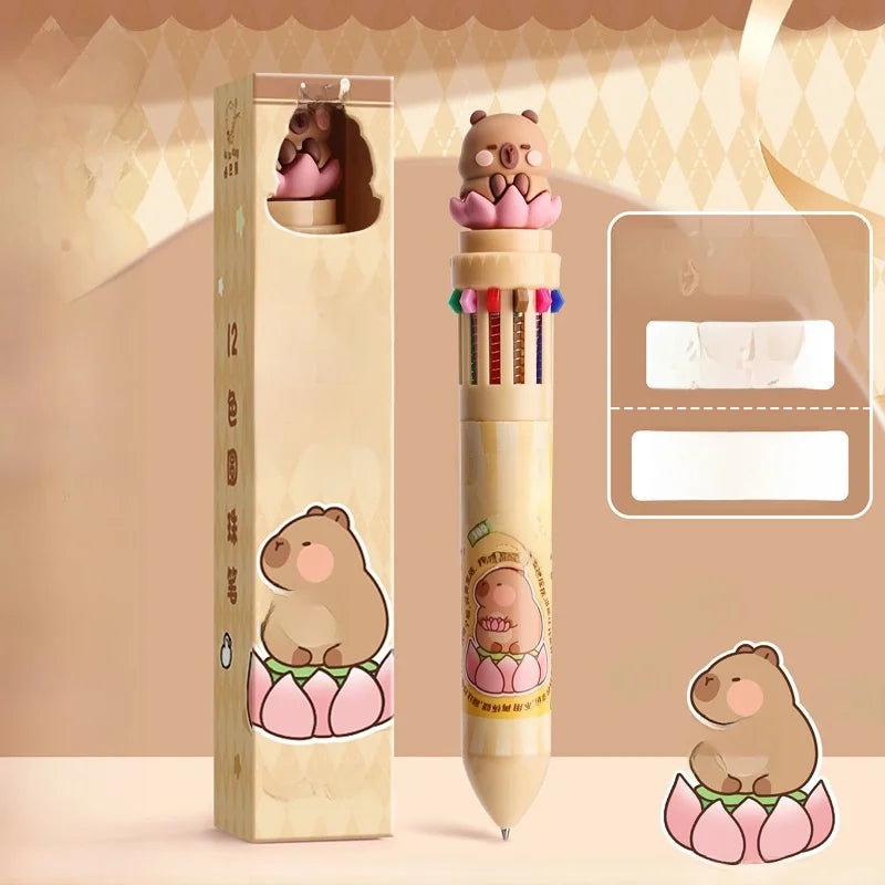Brown Capybara 12 Colour Pen