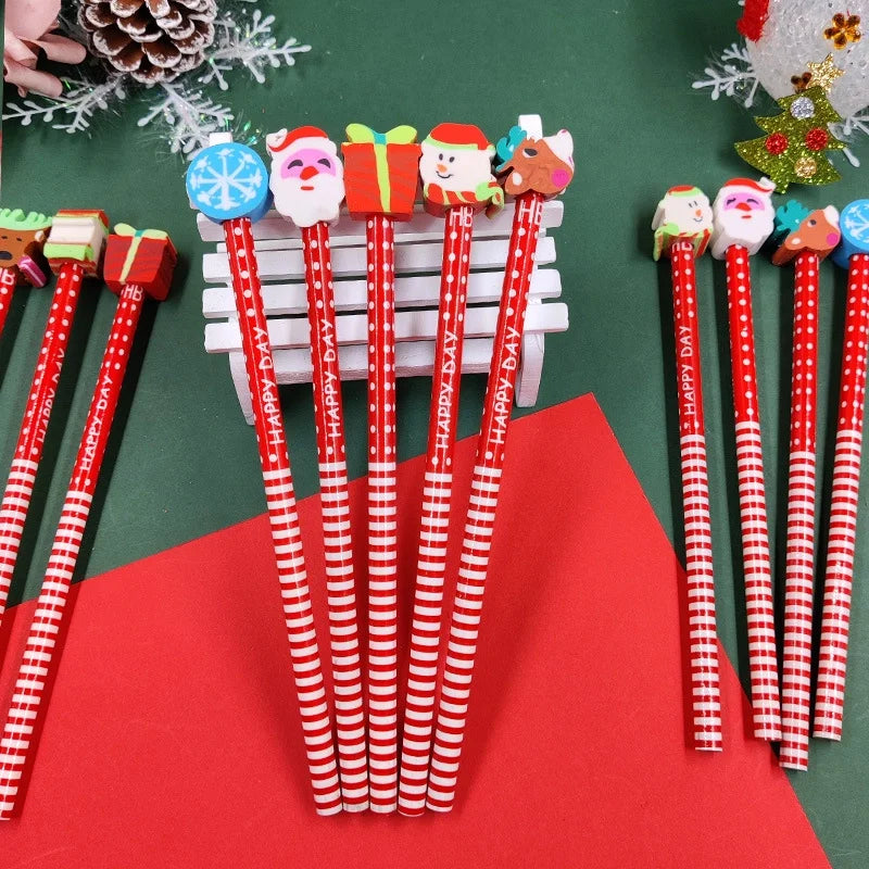 Christmas Pencil With Eraser Topper