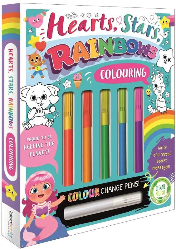 Colourmania Hearts, Stars & Rainbows Colour Changing Colouring Book | 30+ Pages