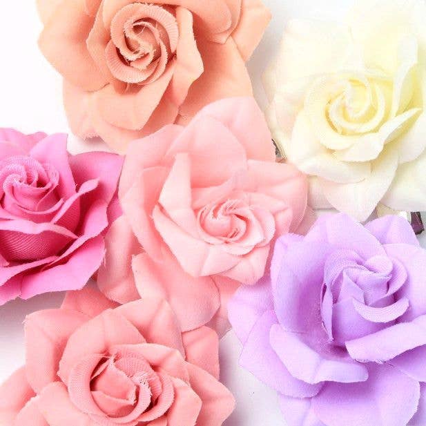 Small Fabric Rose Clip