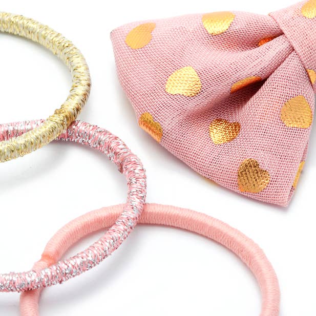 Bow Headband, Clips and Small Elastics Set