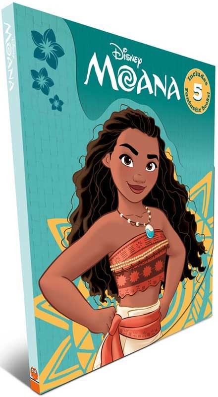 Moana 5 Book Set | Story, Activity & Colouring Books in Shaped Wallet
