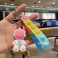 Pink & White Dragon Astronaut Popper Keyring
