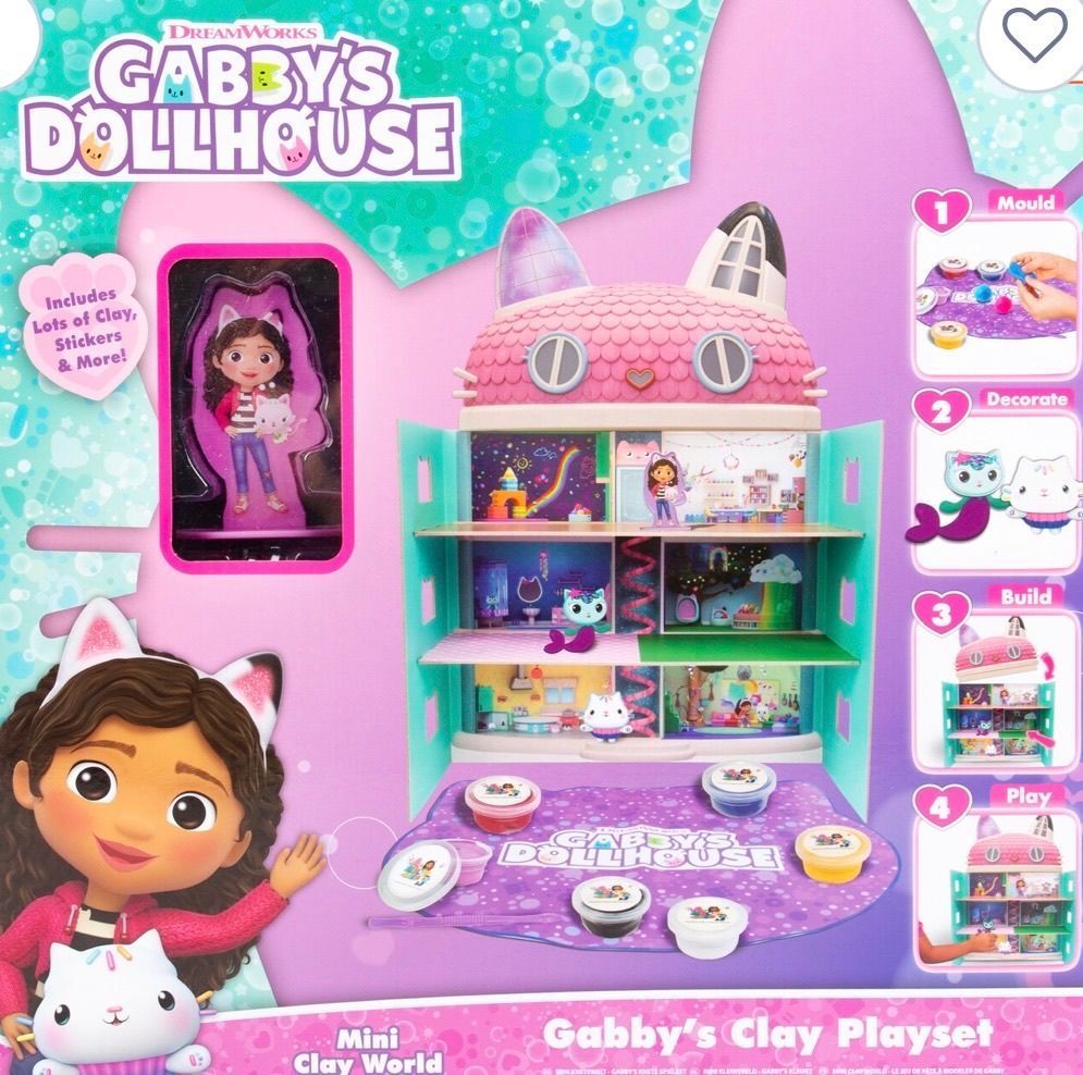Gabby's Dollhouse 4 Item Bundle - Activity, Colouring, Stickers & Bracelet