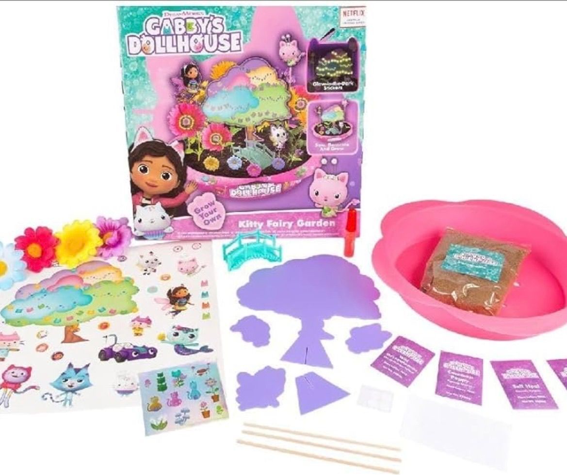 Gabby's Dollhouse 4 Item Bundle - Activity, Colouring, Stickers & Bracelet
