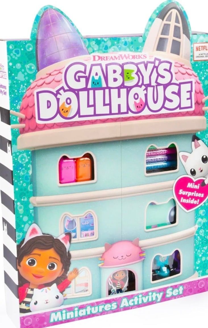 Gabby's Dollhouse 4 Item Bundle - Activity, Colouring, Stickers & Bracelet