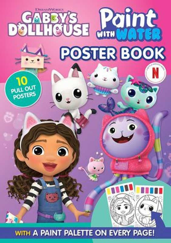 Gabby's Dollhouse 4 Item Bundle - Activity, Colouring, Stickers & Bracelet