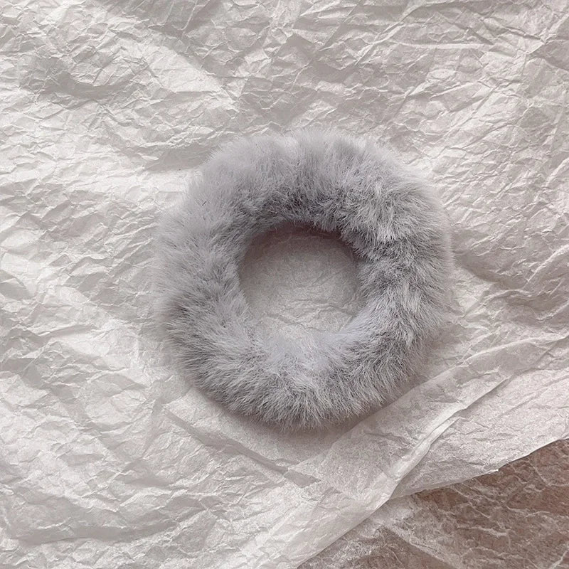 Greyish Blue Plush Hair Tie