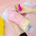 Green Mixed Plush Pencil Case