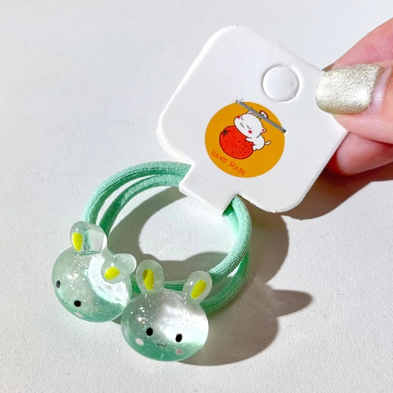 Green Rabbit Hair Ties