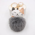 Grey Plush Kitten Keyring