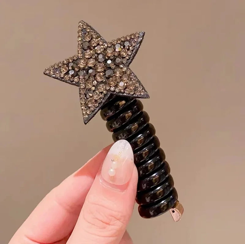 Grey Rhinestone Hair Coil