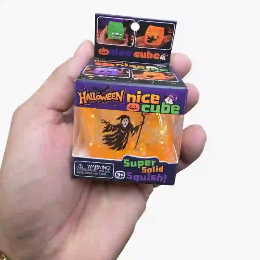 Halloween Glitter Cube Squishy 5cm