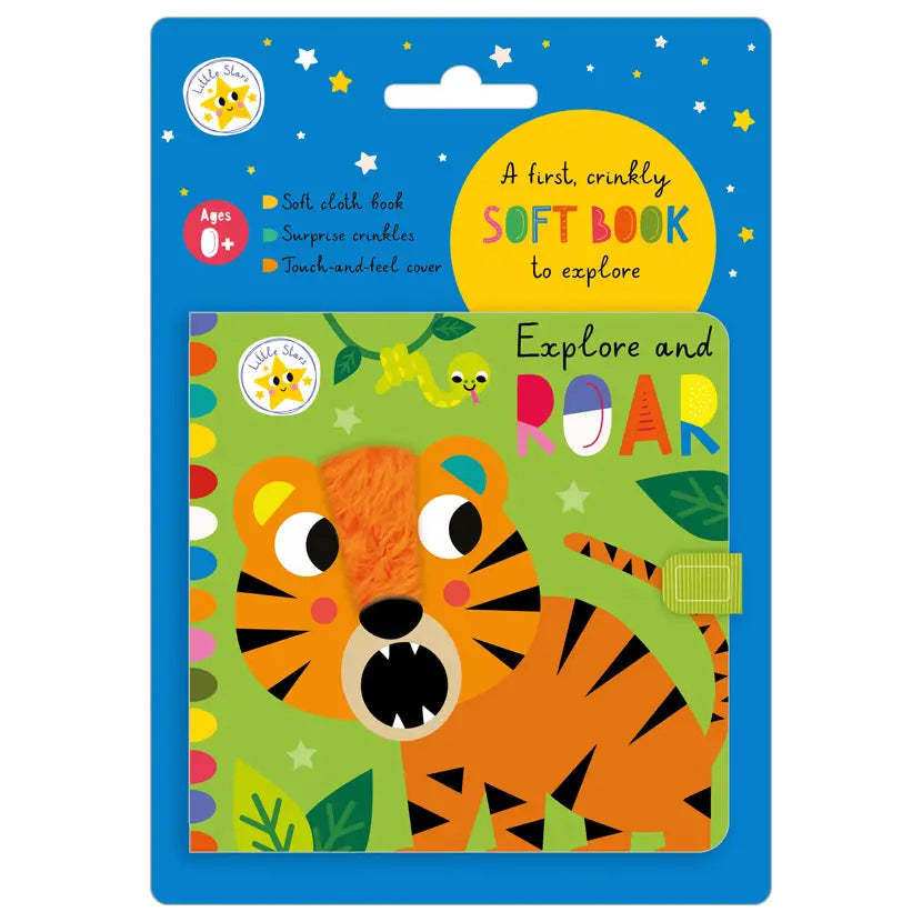 Little Stars Explore & Roar Cloth Book | Touch & Feel | Crinkle Pages