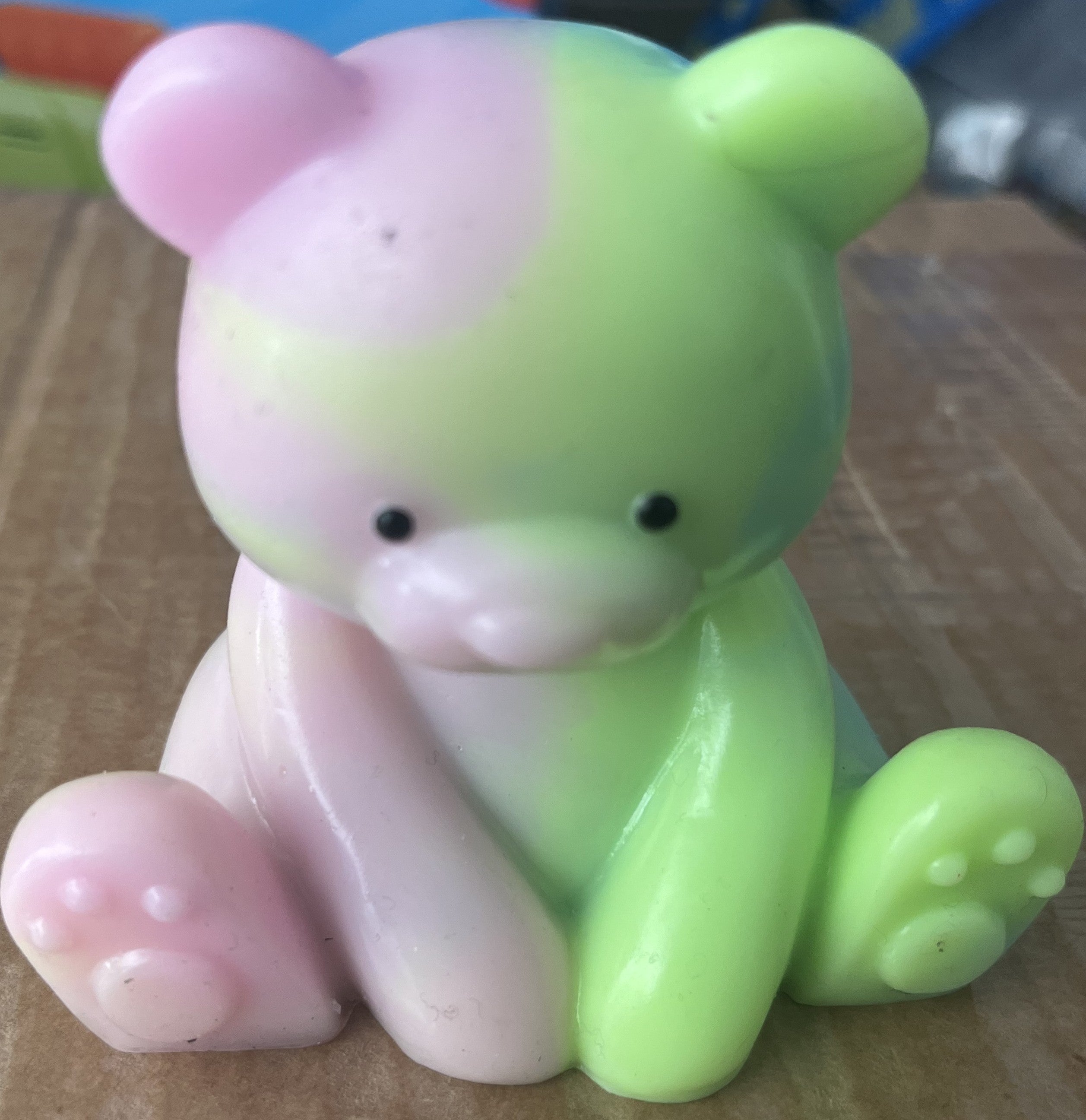Pastel Marble Effect Bear Figure