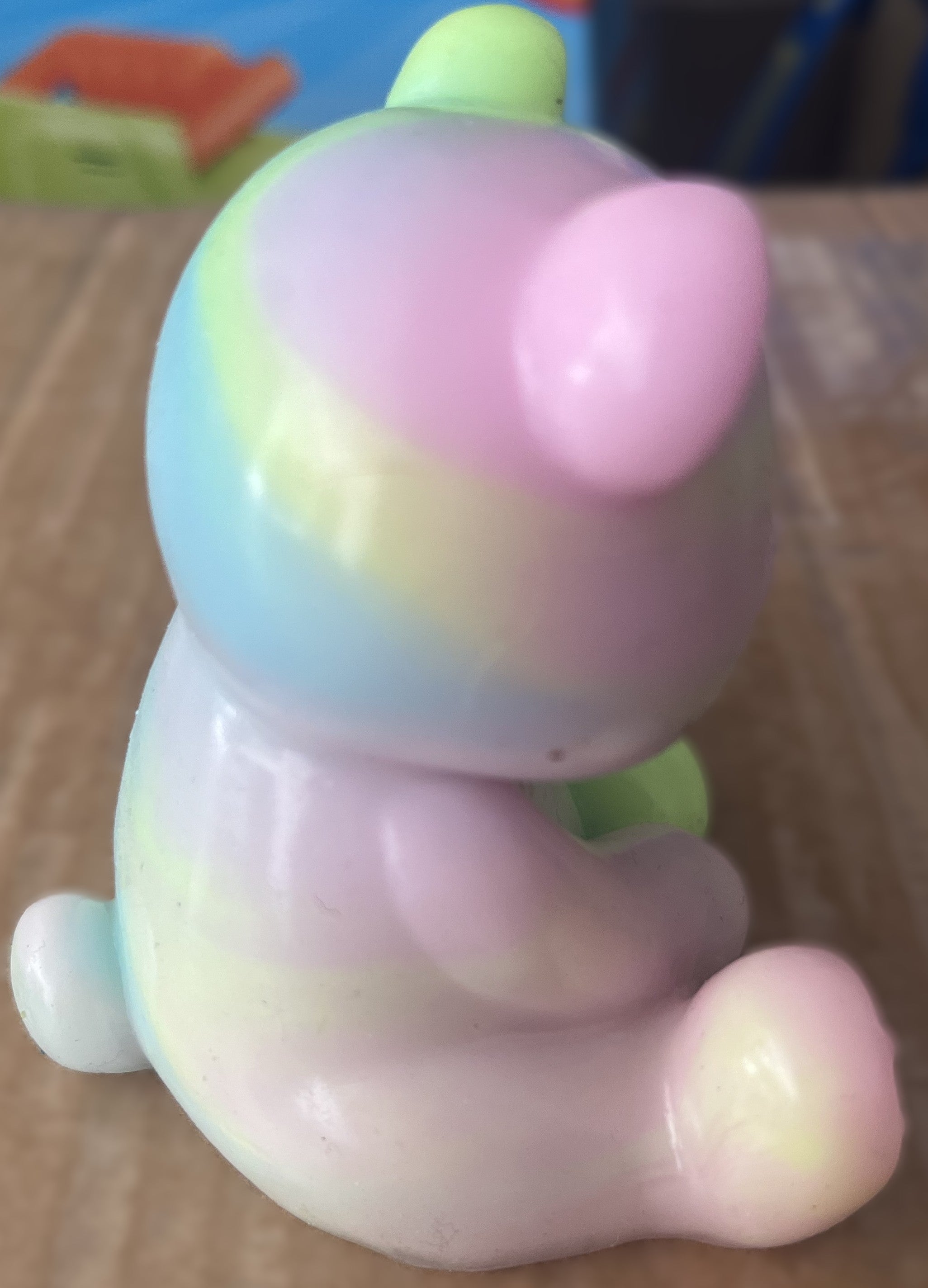 Pastel Marble Effect Bear Figure