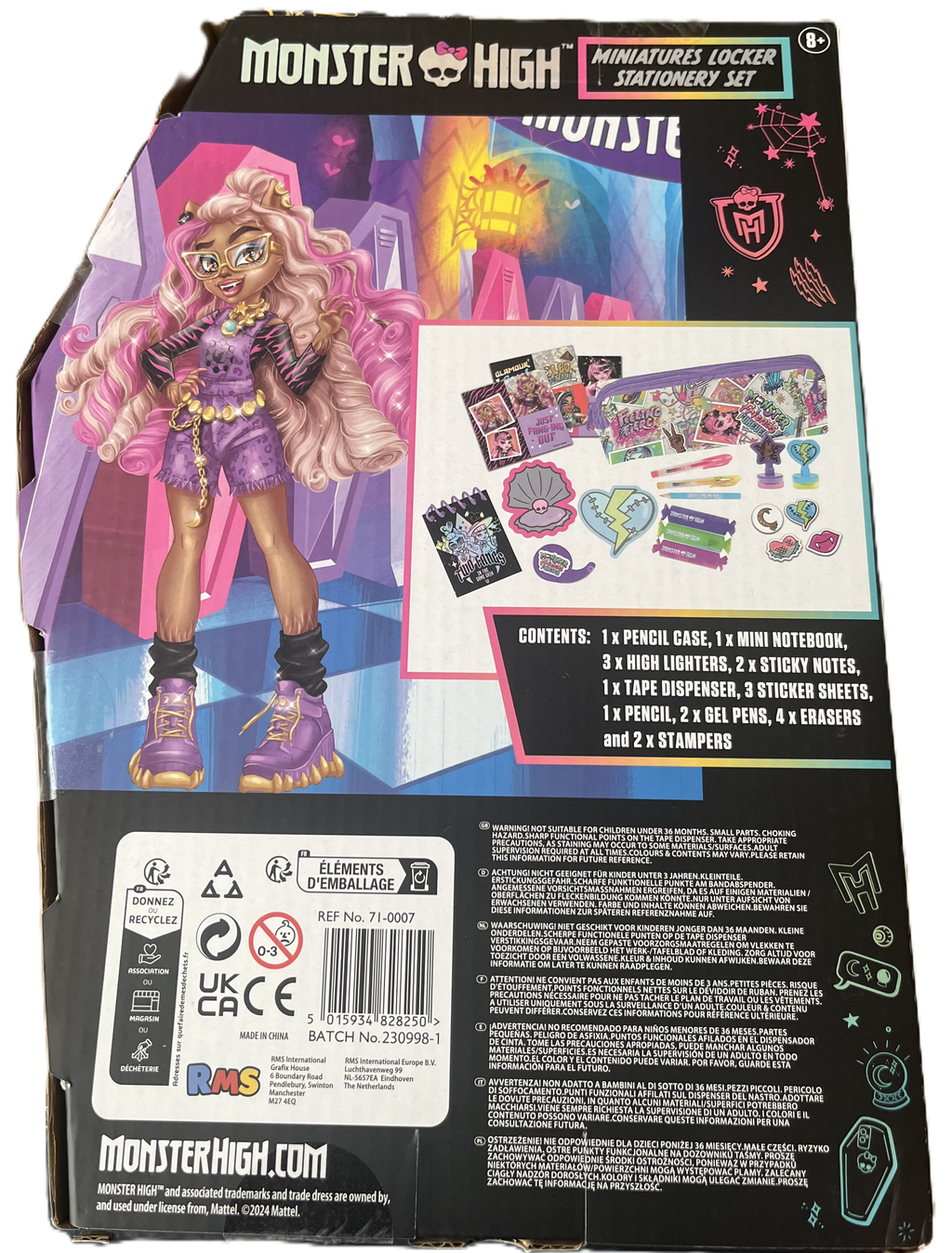 Monster High Miniatures Locker Stationery Set