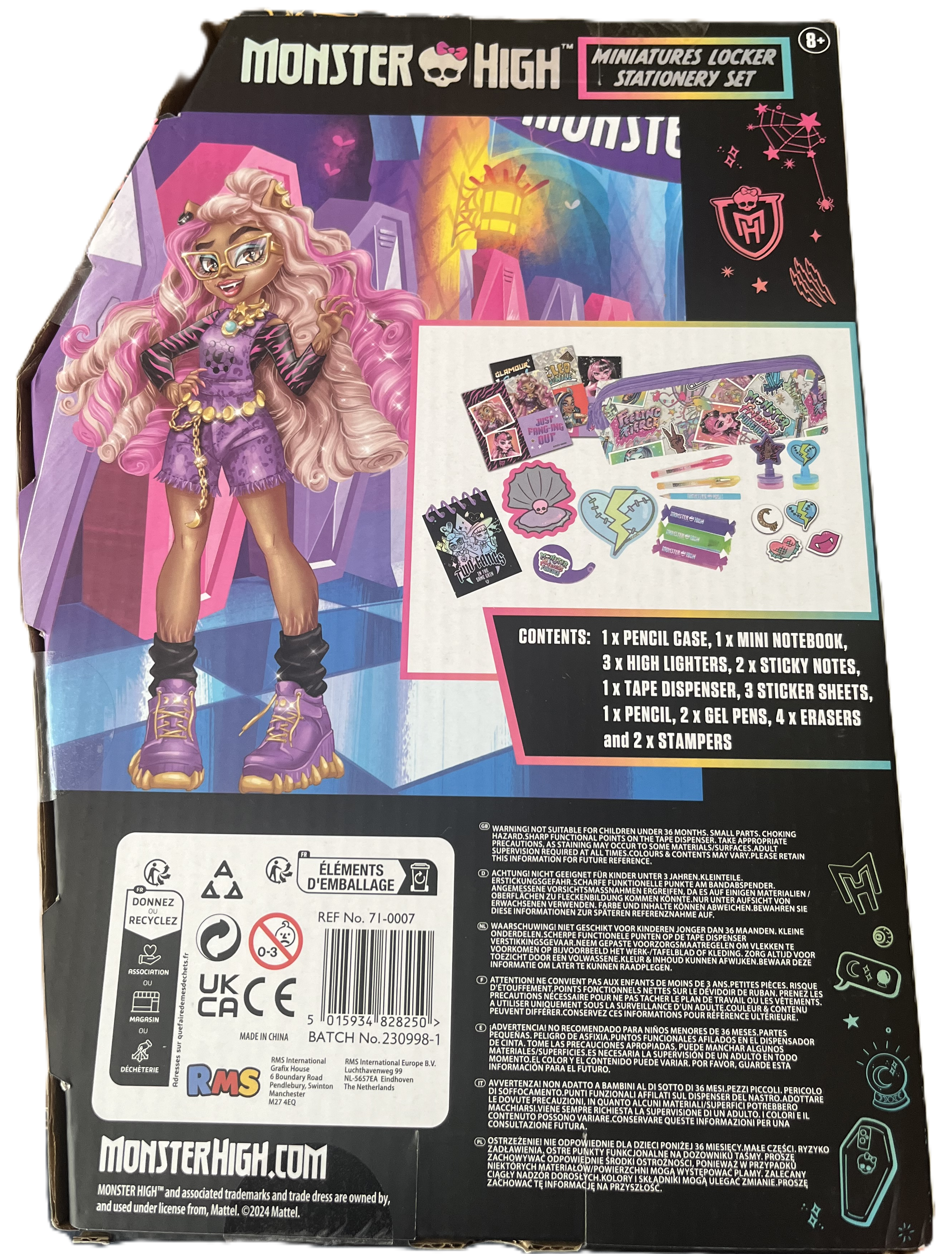 Monster High Miniatures Locker Stationery Set