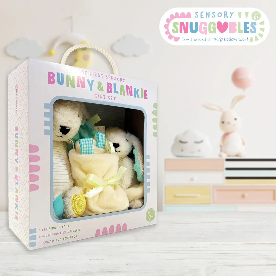 My First Snuggables Bunny & Blankie Gift Set | Sensory Baby Toy