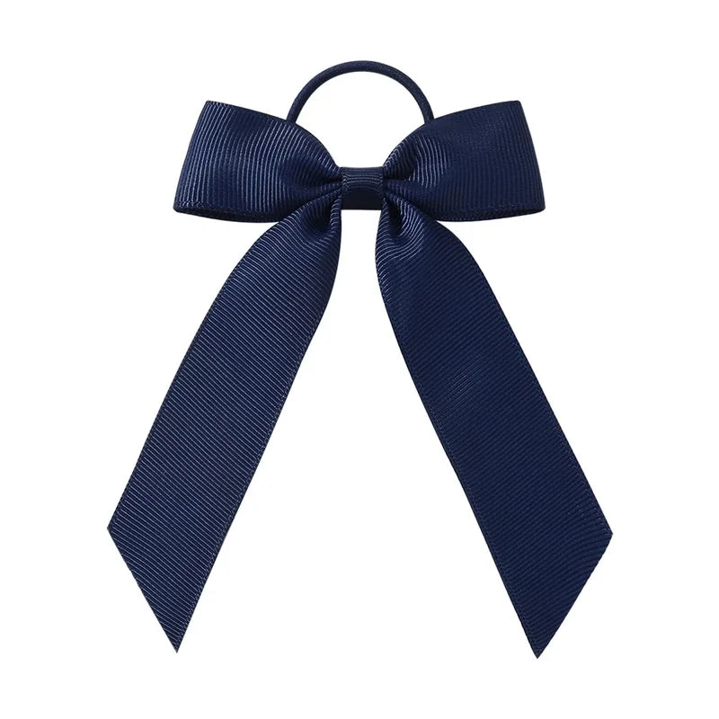 Navy Bow Hair Tie