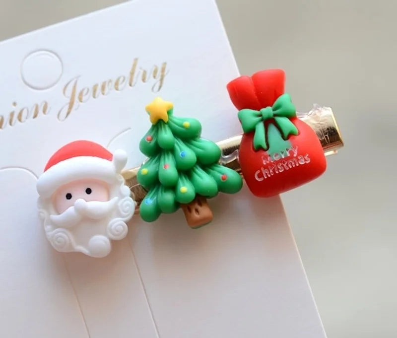 Santa/Tree & Present Hair Slide