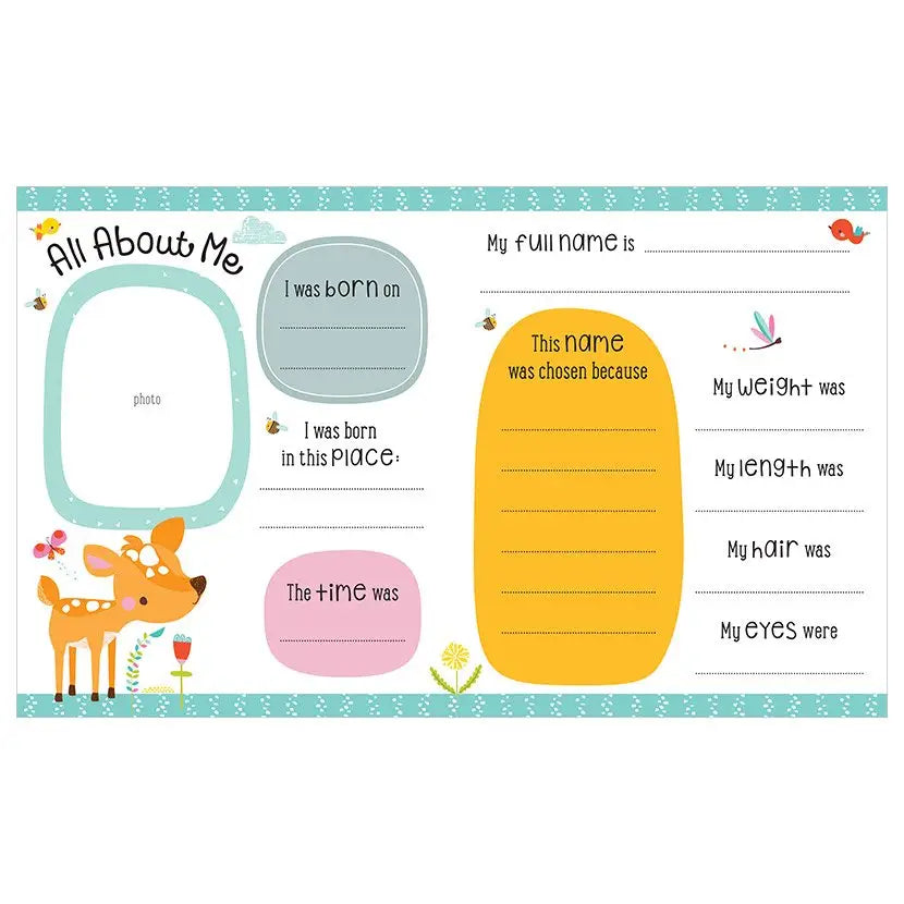 Petite Boutique My Baby Record Book | Padded Milestone Keepsake Book