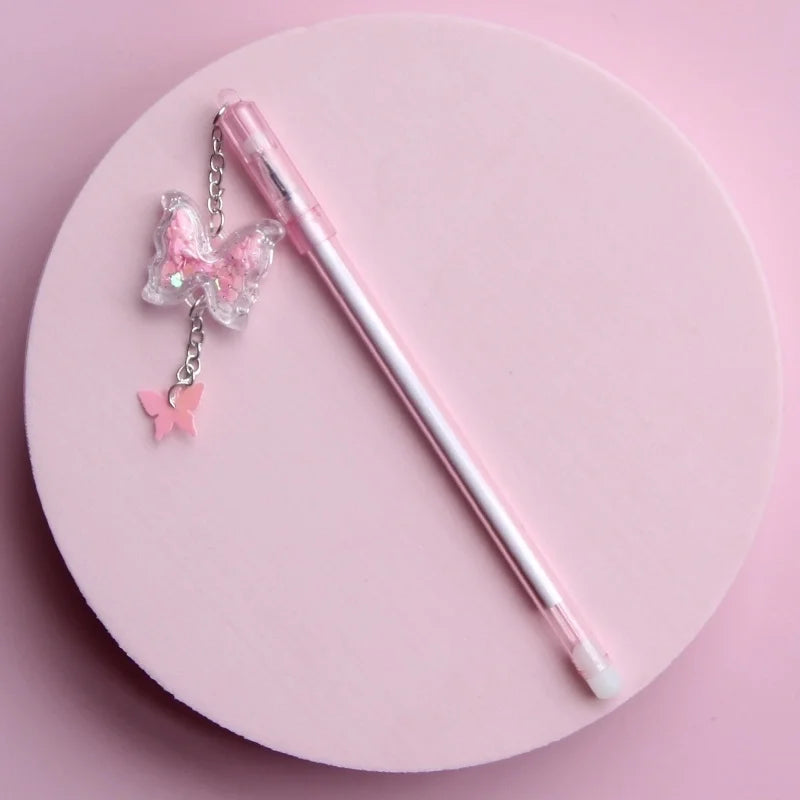 Pink Butterfly Pendant Pen
