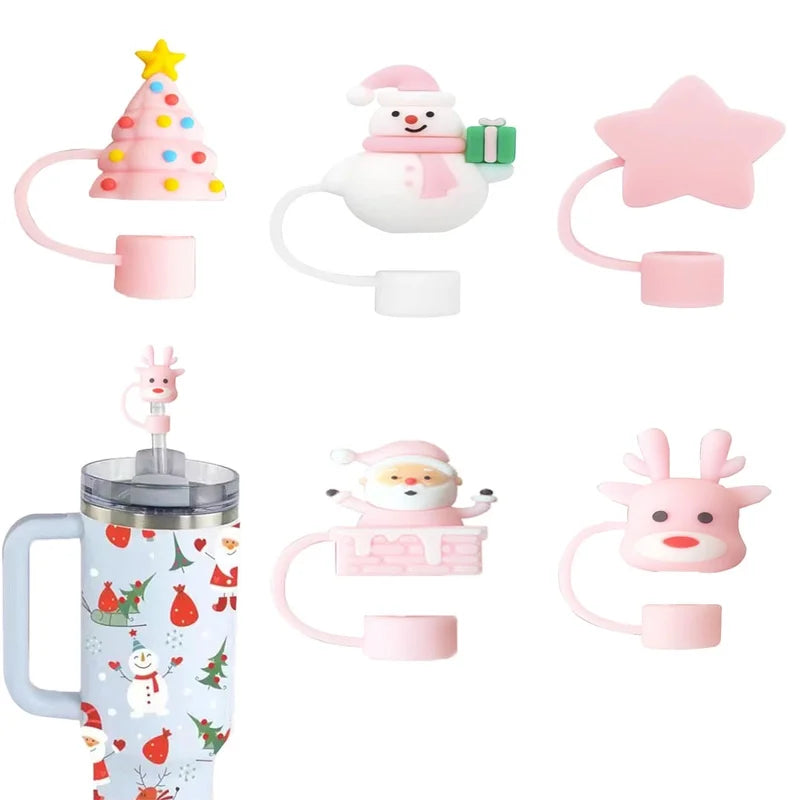 Pink Christmas Tree Straw Cap
