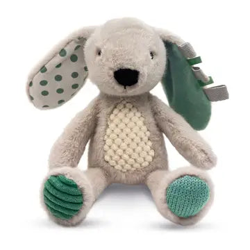Sensory Snuggables Small Plush Bunny | Grey & Sage | Sensory Baby Toy