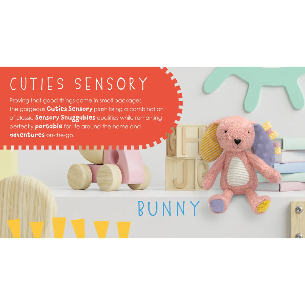 Sensory Snuggables Small Plush Bunny | Pink | Sensory Baby Toy