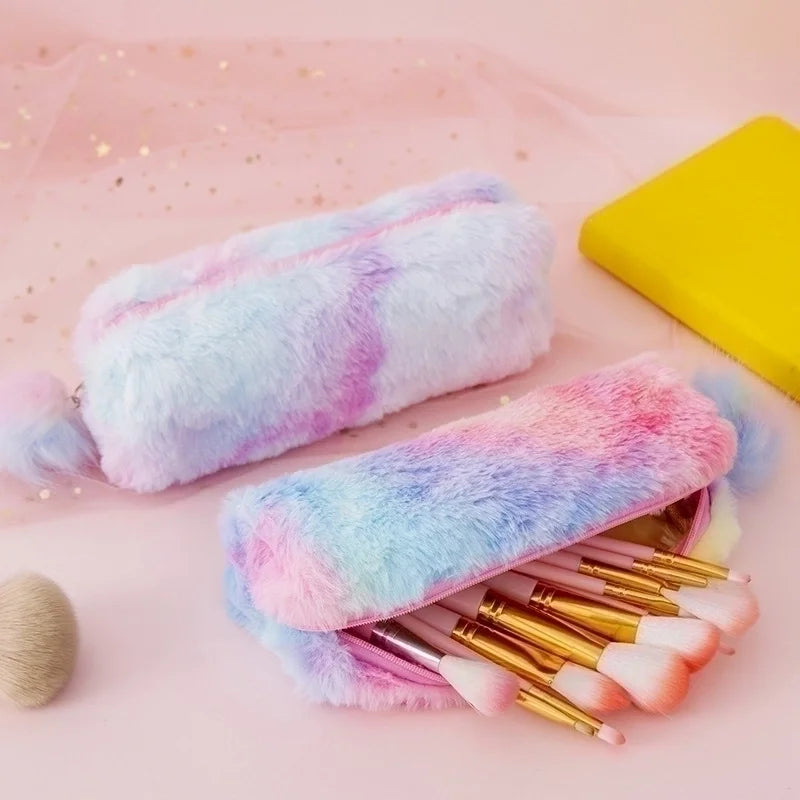 Purple Plush Pencil Case