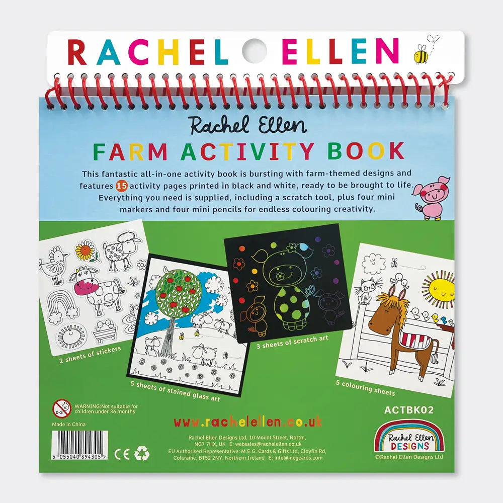 Rachel Ellen Jungle Activity Book | Scratch Art, Colouring & Stickers | 15 Pages
