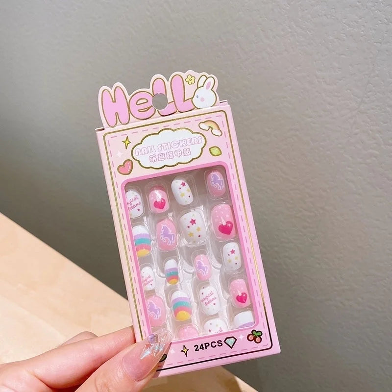 Rainbow Unicorn False Nails